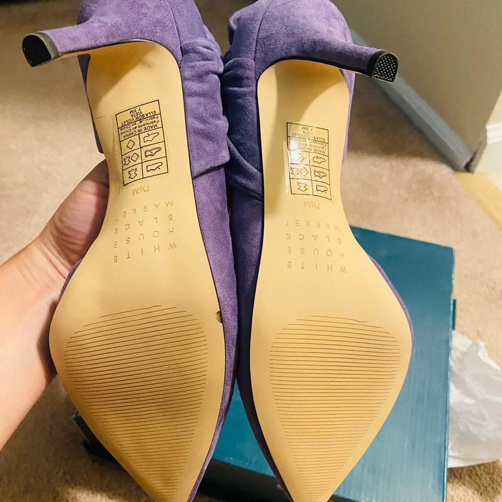 Suede violet heels size 7.5 - Picture 5 of 9